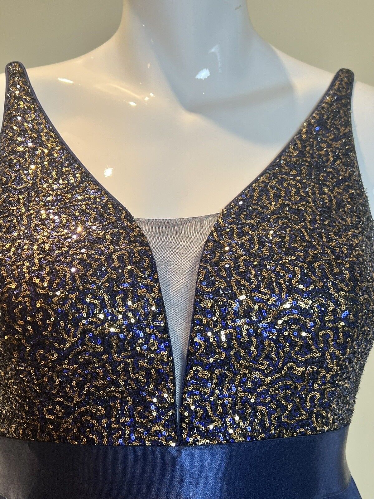 Ever Pretty High Low Formal Dress Sz 16 Navy Embellished Sparkles  (49)