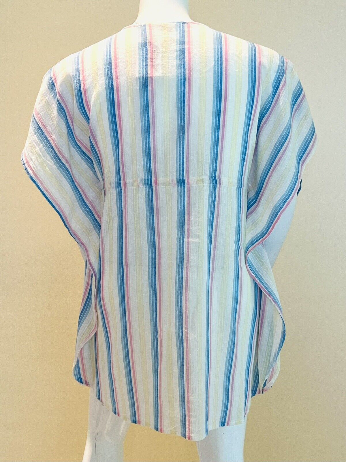 Jessica Simpson V-Neck Caftan Swim Cover Up MultiColor Sz L Stripes (8)