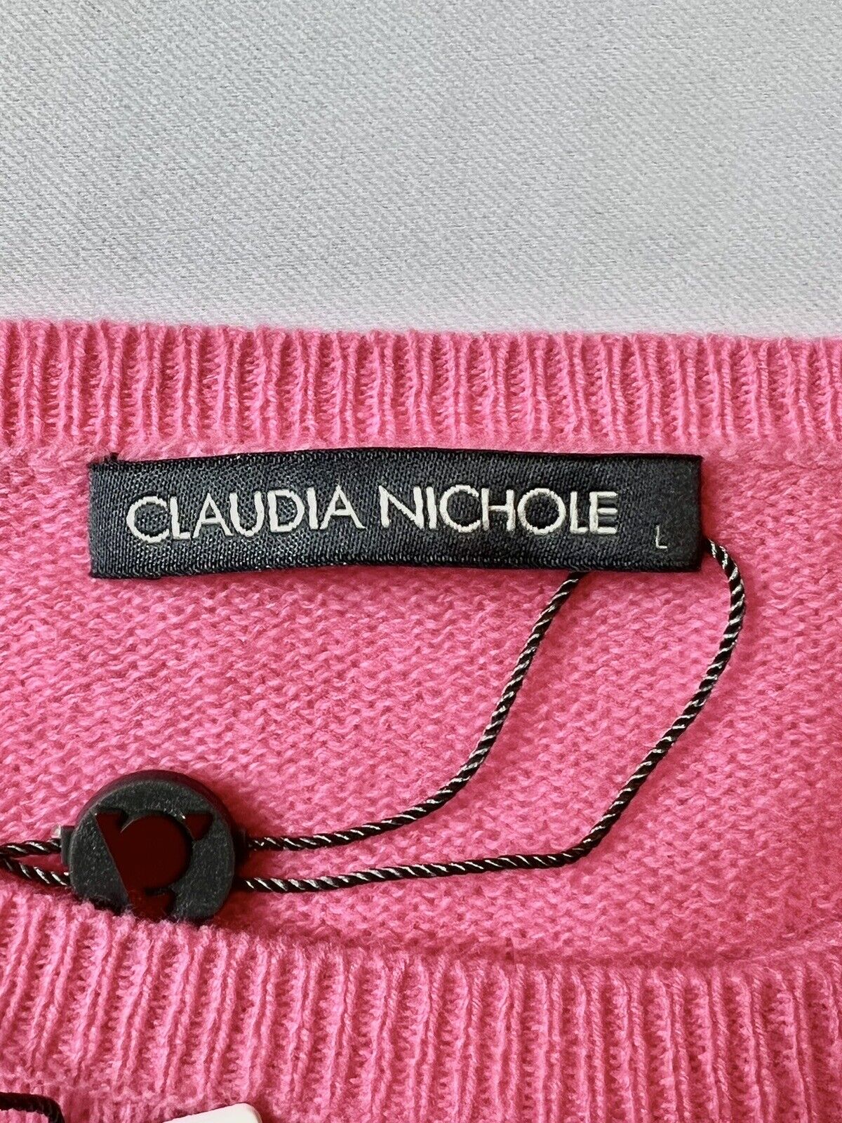 Claudia Nichole Women’s Solid Long Sleeve Cashmere Sweater Pink Sz L (10)