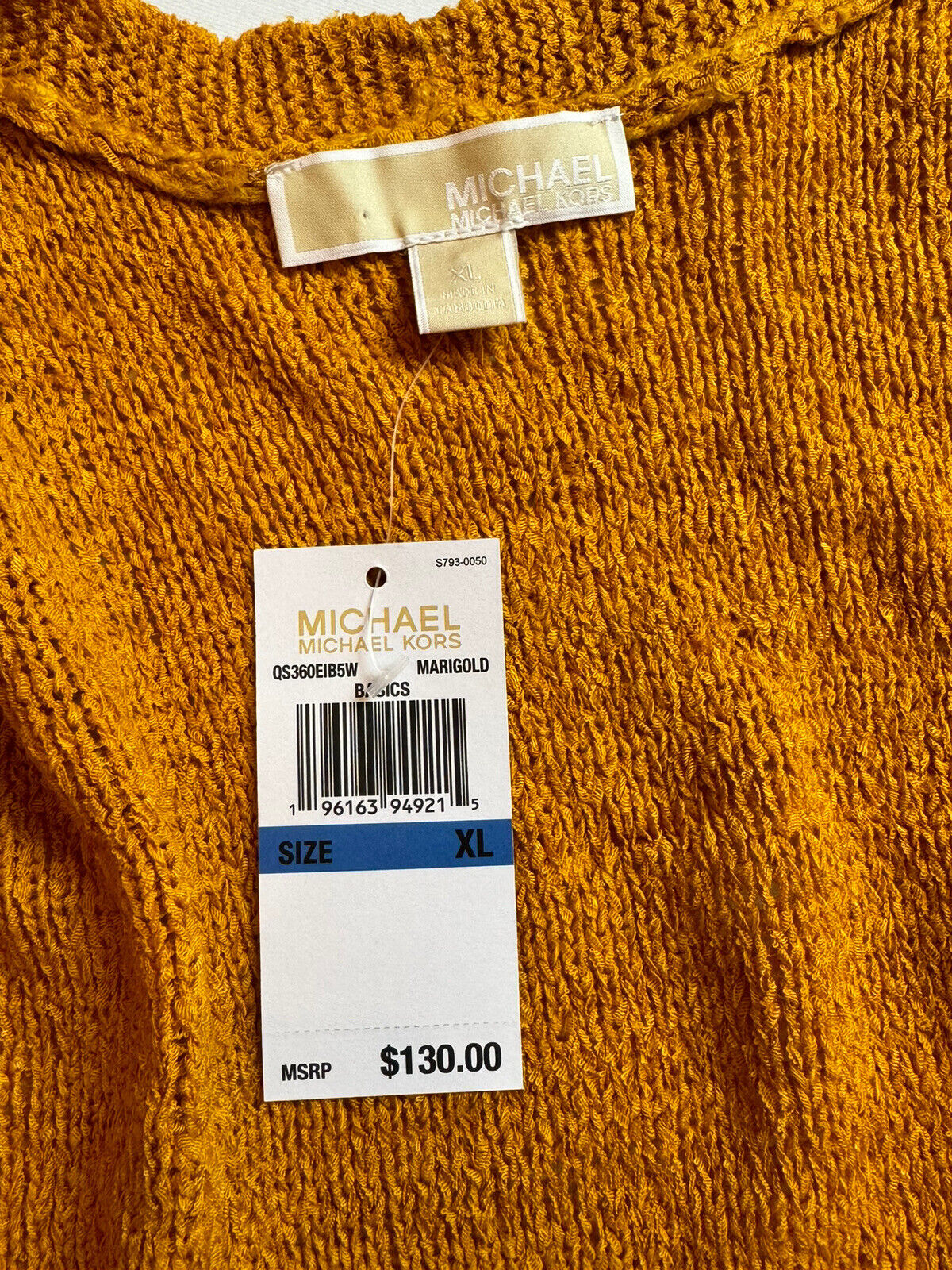 Michael Kors Yellow Mustard Fringe Open Front Cardigan Women’s Sz XL.   (63)