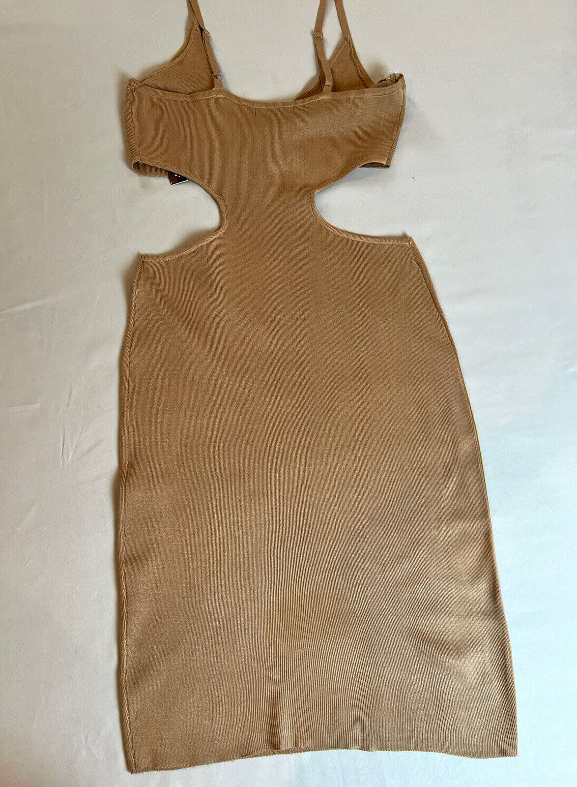 Almost Famous Women's Knit Tan Jumpsuit Dress Sz XL