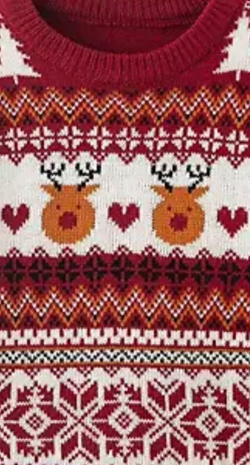 Simplee Sweater Knitted Red Reindeer Pattern Sz S.       (76)