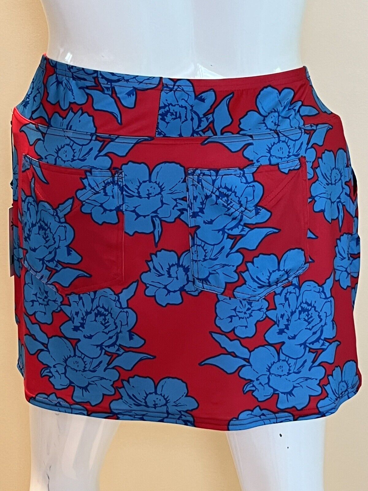 Jofit Women's Skort Skirt Golf Tennis Red Blue prints floral Size L