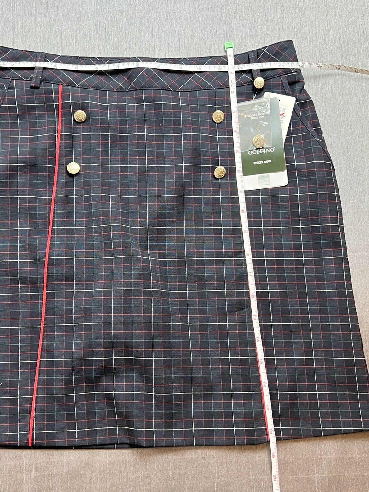 Golfino Women's Golf Skirt Skort Plaid Navy Size 8