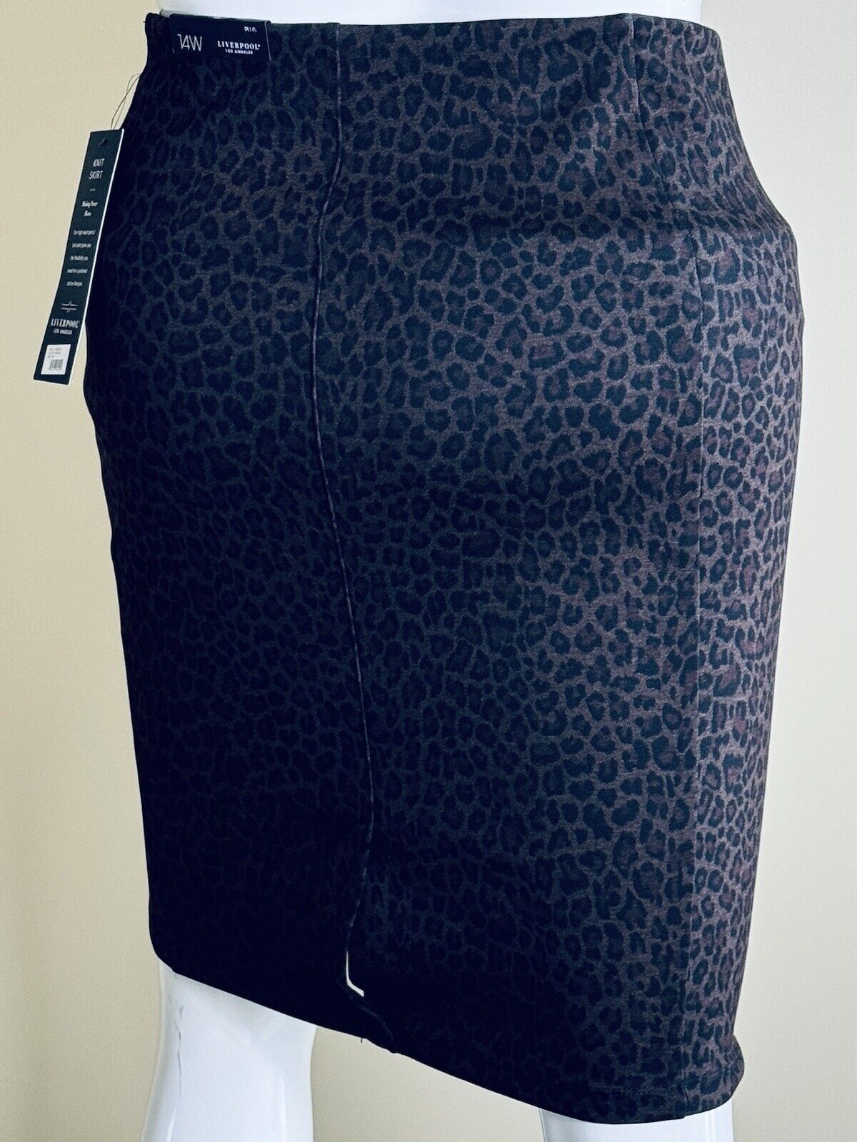 Liverpool Reese Gray Black Cheetah High Rise Pencil Skirt Size 14w Plus.    (66)