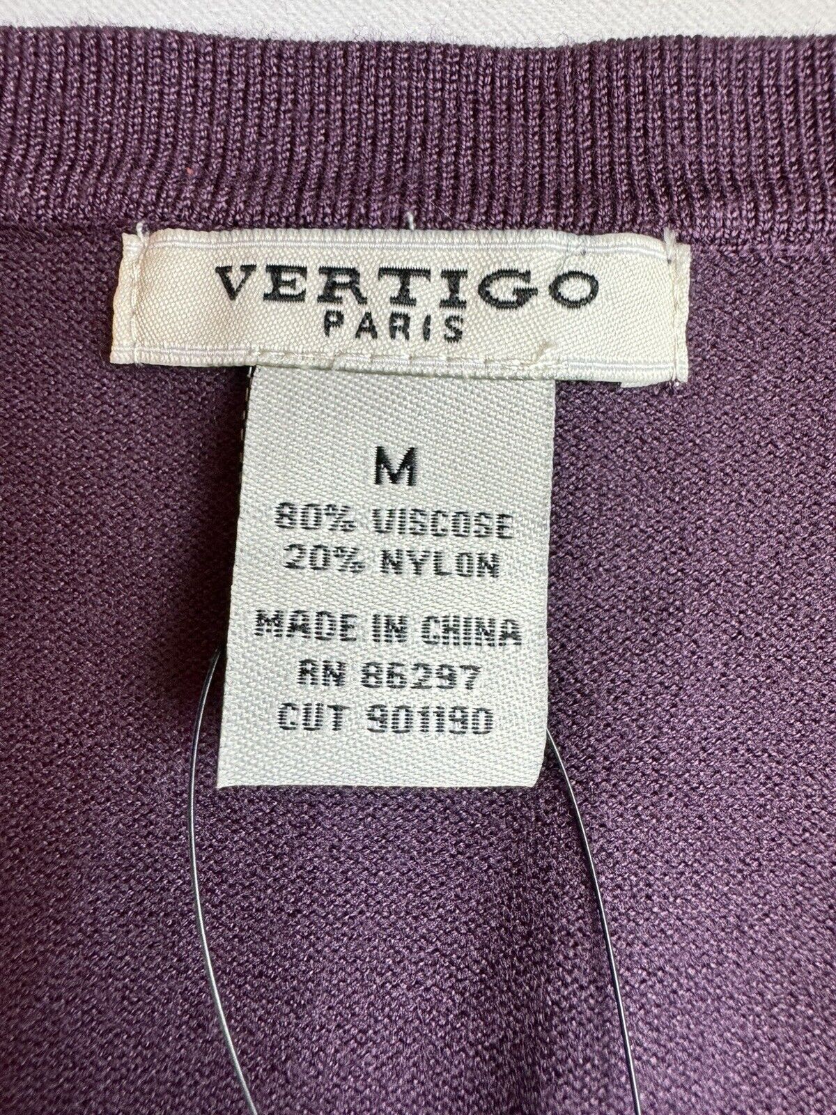 Vertigo Paris Women’s Eggplant Color Vest Size M (68))