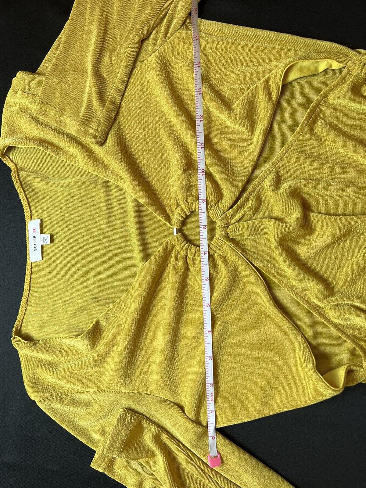 Better Be Women’s long sleeves Yellow Dress Sz L stretch