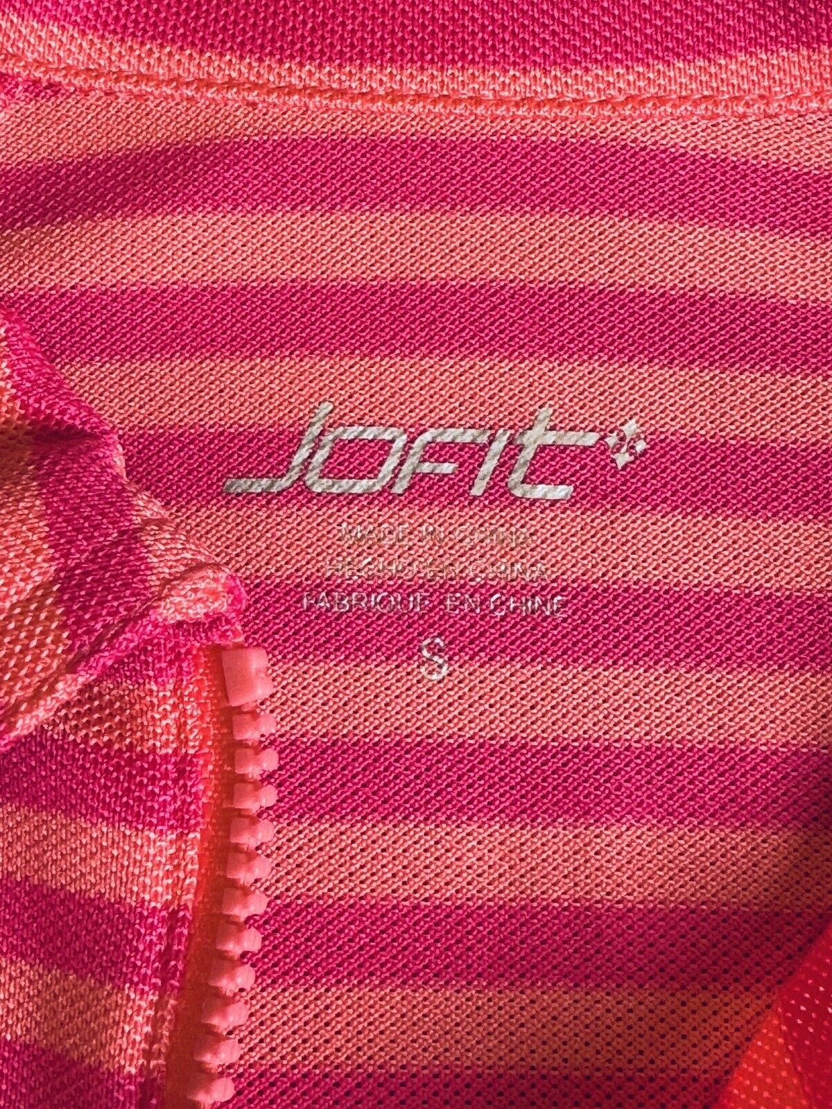 JOFIT Women's Golf Shirt/Top Red Pink Stripes Size S      (52)