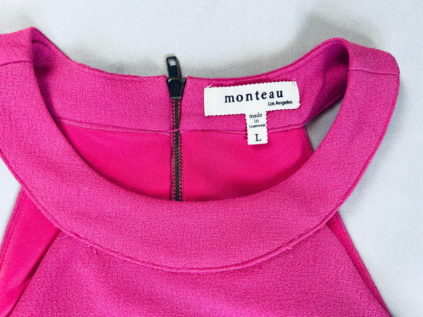 Montoeu Top Blouse Size L Pink Fuchsia