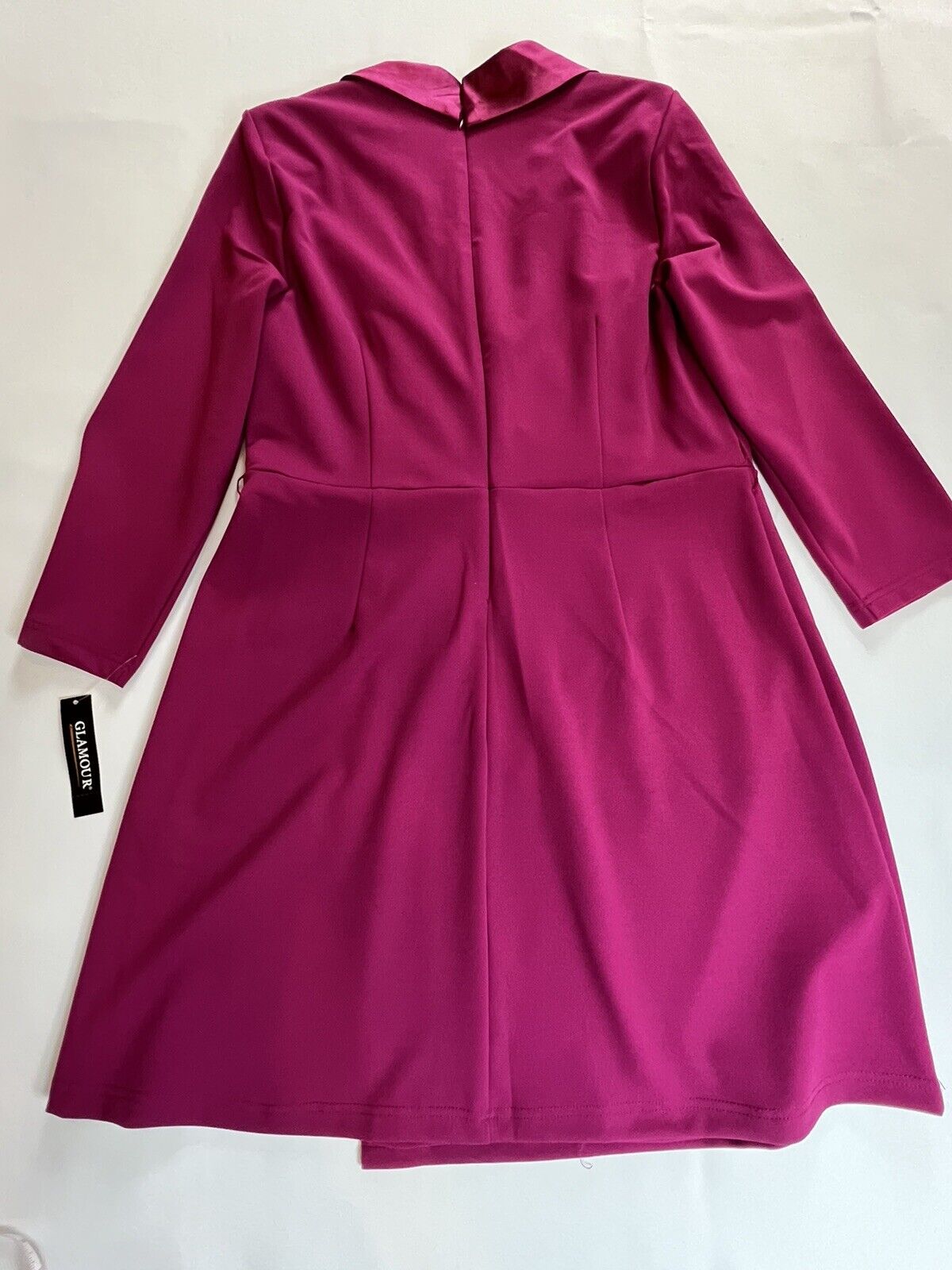 Glamour Long Sleeve Woman's Size 16 Fuchsia Purple Coat Dress