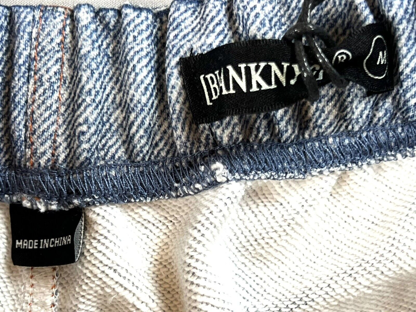 BLANKNYC Knit French Terry Printed Cut Off Denim Short sz M