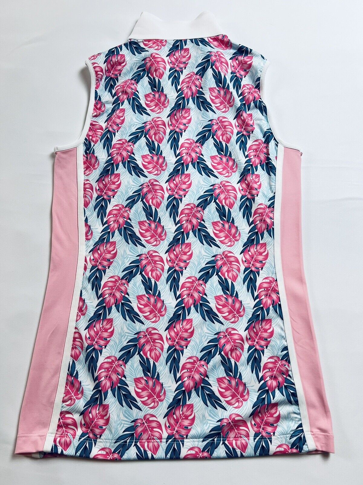 Lohla Woman’s Golf Shirt Sleeveless Multicolor Sz XS Pink Palm Leave Print