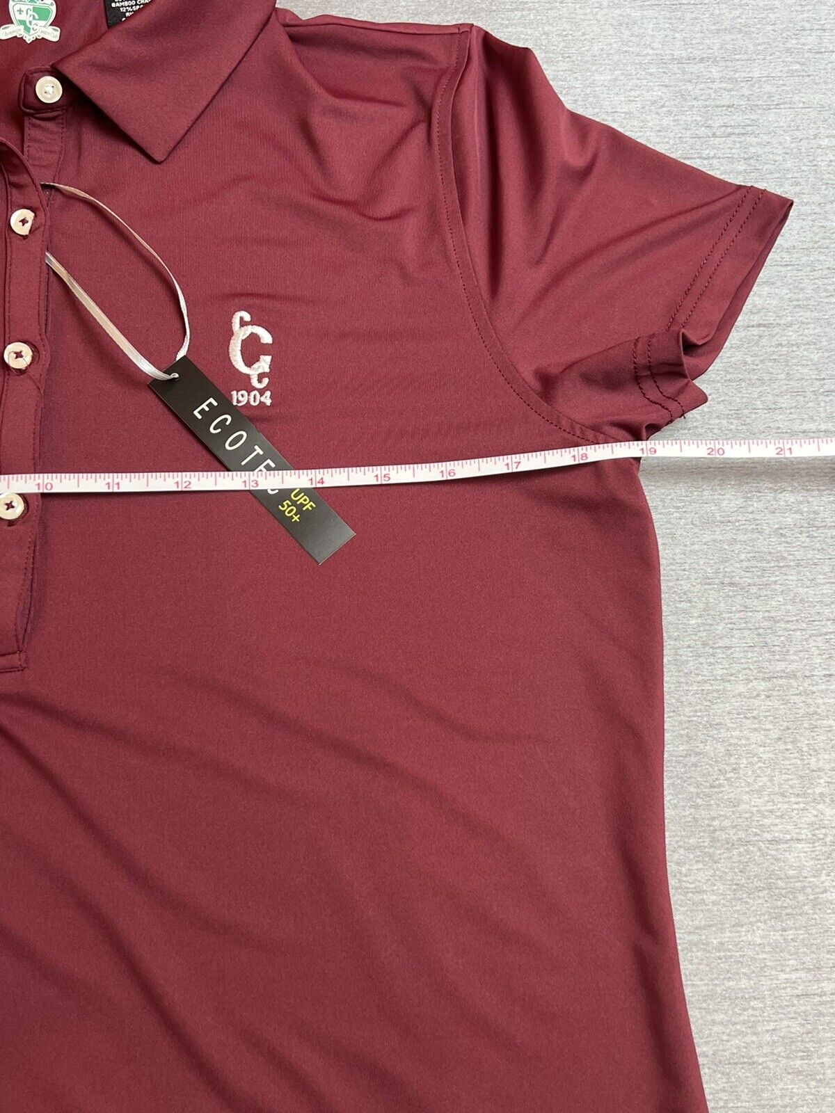 Champaign Country Club Women's Golf Polo Shirt/Top Size L burgundy