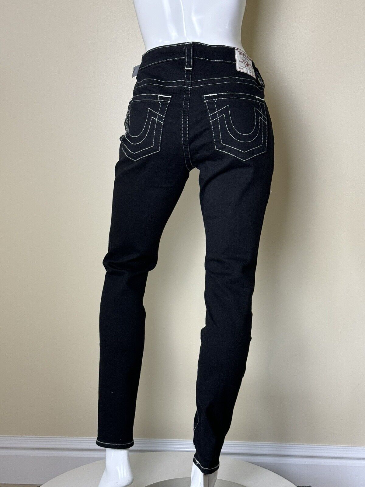 TRUE RELIGION Jenny Curvy JEANS Denim Stretch Women's Black Sz W31. (73)