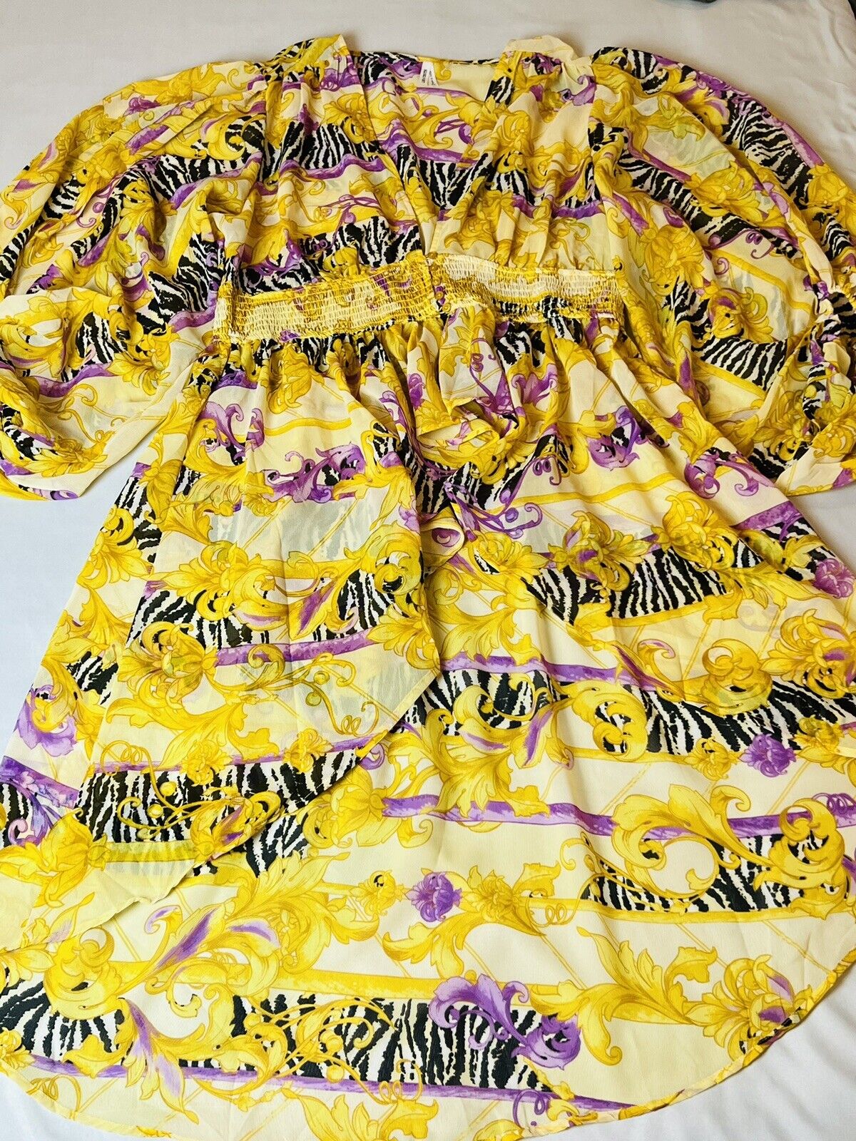 Live 4 Truth Women’s Yellow Zebra Print Kimono Sz 3X