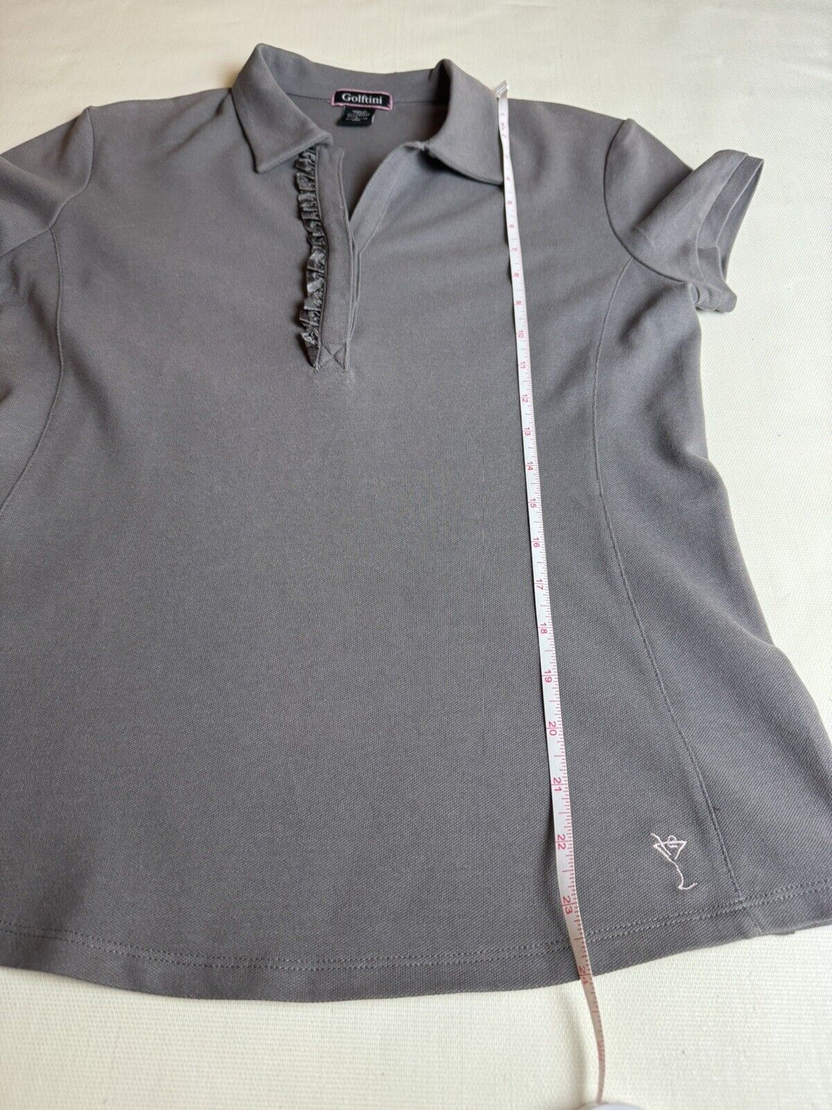 Golftini Zip Polo Golf Shirt Dark Gray Women’s Sz L