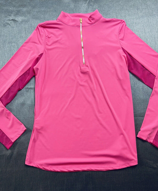 ALLIE BURKE SPORT Women’s Golf SweatShirt Sz XS Pink Mesh Sleeves Top